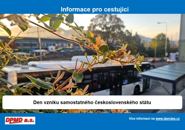 Provoz MAD Děčín dne 28. 10. 2025 – státní svátek
