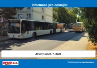 Změny jízdních řádů od 21. 7. 2025